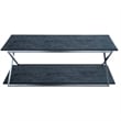 Armen Living Westlake 3-Tier Wood & Metal Console Table in Black/Stainless Steel