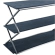 Armen Living Westlake 3-Tier Wood & Metal Console Table in Black/Stainless Steel