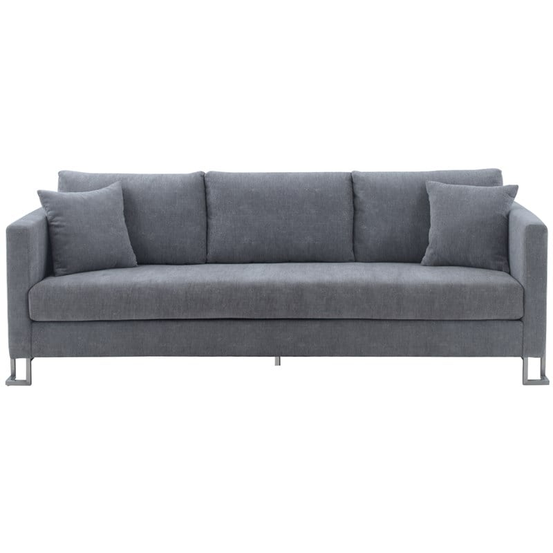 Armen Living Heritage 2-Piece Upholstered Fabric Sofa & Chair Set in Gray