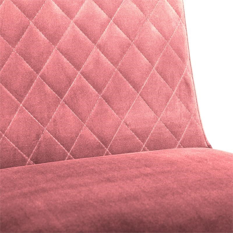 Armen Living Napoli Velvet Accent Dining Chair in Pink/Black (Set of 2)