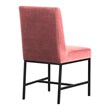 Armen Living Napoli Velvet Accent Dining Chair in Pink/Black (Set of 2)