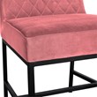 Armen Living Napoli Velvet Accent Dining Chair in Pink/Black (Set of 2)
