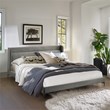Armen Living Legend Modern Metal & Fabric King Platform Bed in Gray/Black