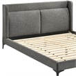 Armen Living Legend Modern Metal & Fabric Queen Platform Bed in Gray/Black
