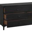 Armen Living Legend 6-Drawer Modern Wood Dresser with Metal Legs in Black