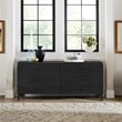 Armen Living Legend 6-Drawer Modern Wood Dresser with Metal Legs in Black
