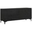 Armen Living Legend 6-Drawer Modern Wood Dresser with Metal Legs in Black