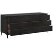 Armen Living Legend 6-Drawer Modern Wood Dresser with Metal Legs in Black