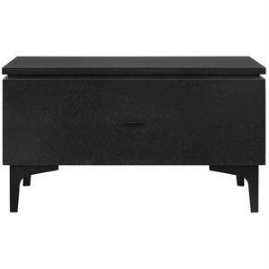 legend black glaze ash veneer 1 drawer nightstand with metal legs