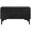 Armen Living Legend 1-Drawer Modern Wood Nightstand in Black
