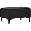 Armen Living Legend 1-Drawer Modern Wood Nightstand in Black