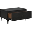 Armen Living Legend 1-Drawer Modern Wood Nightstand in Black