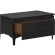 Armen Living Legend 1-Drawer Modern Wood Nightstand in Black