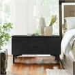 Armen Living Legend 1-Drawer Modern Wood Nightstand in Black