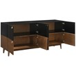 Armen Living Amigo 4-Door Modern Veneer and Wood Buffet in Brown/Black