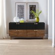 Armen Living Amigo 4-Door Modern Veneer and Wood Buffet in Brown/Black