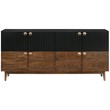 Armen Living Amigo 4-Door Modern Veneer and Wood Buffet in Brown/Black