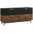Armen Living Amigo 4-Door Modern Veneer and Wood Buffet in Brown/Black