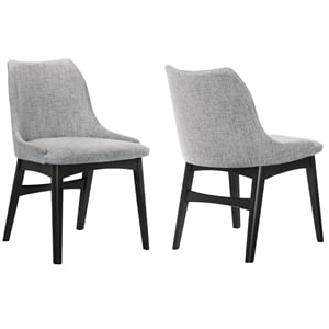 Armen Living Azalea 19&quot Fabric Dining Side Chairs in Gray/Black (Set of 2)