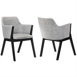 armen living renzo fabric upholstered dining arm chair (set of 2)