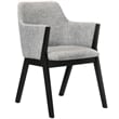 Armen Living Renzo Wood/Fabric Dining Side Chairs in Light Gray/Black (Set of 2)