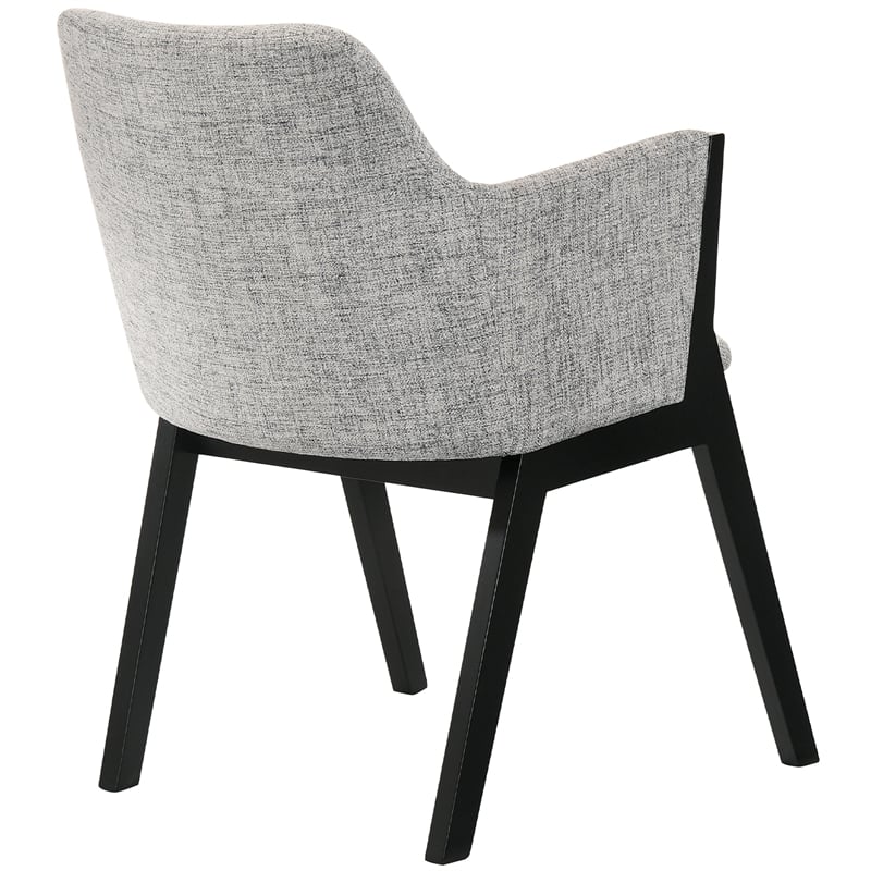 Armen Living Renzo Wood/Fabric Dining Side Chairs in Light Gray/Black (Set of 2)