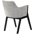 Armen Living Renzo Wood/Fabric Dining Side Chairs in Light Gray/Black (Set of 2)