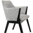 Armen Living Renzo Wood/Fabric Dining Side Chairs in Light Gray/Black (Set of 2)