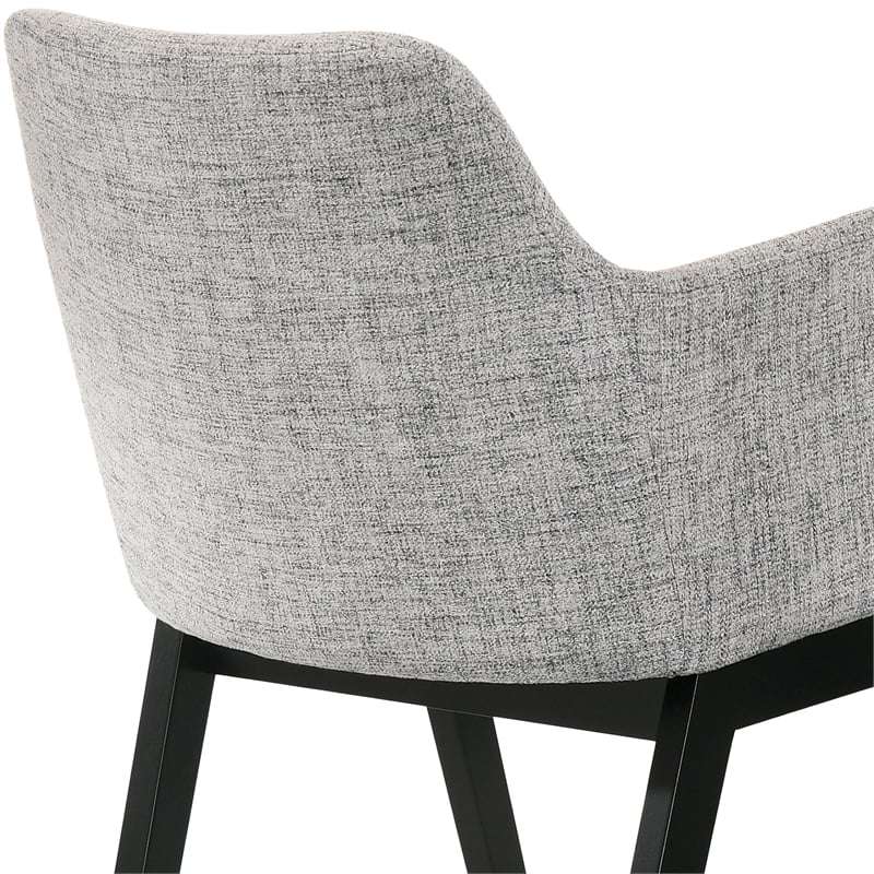 Armen Living Renzo Wood/Fabric Dining Side Chairs in Light Gray/Black (Set of 2)