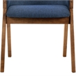 Armen Living Renzo Wood/Fabric Dining Side Chairs in Blue/Walnut (Set of 2)