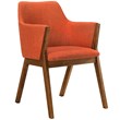 Armen Living Renzo Wood/Fabric Dining Side Chairs in Orange/Walnut (Set of 2)
