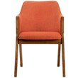 Armen Living Renzo Wood/Fabric Dining Side Chairs in Orange/Walnut (Set of 2)