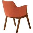 Armen Living Renzo Wood/Fabric Dining Side Chairs in Orange/Walnut (Set of 2)