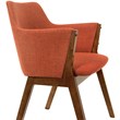 Armen Living Renzo Wood/Fabric Dining Side Chairs in Orange/Walnut (Set of 2)