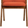 Armen Living Renzo Wood/Fabric Dining Side Chairs in Orange/Walnut (Set of 2)