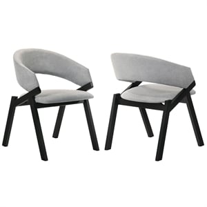 Armen Living Talulah 19&quot Wood Dining Side Chairs in Gray/Black (Set of 2)