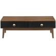 Armen Living Amigo Modern Veneer Wood Coffee Table in Black/Walnut
