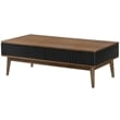 Armen Living Amigo Modern Veneer Wood Coffee Table in Black/Walnut