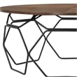 Armen Living Cosmo Modern Wood and Metal Coffee Table in Walnut/Black