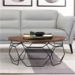 Armen Living Cosmo Modern Wood and Metal Coffee Table in Walnut/Black