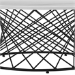 Armen Living Loxley Modern Metal/Marble Coffee Table in White marble/Black