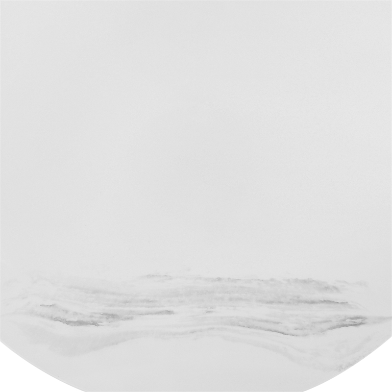 Armen Living Loxley Modern Metal/Marble Coffee Table in White marble/Black