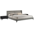 Armen Living Legend 3-Piece Fabric & Wood King Bedroom Set in Gray/Black