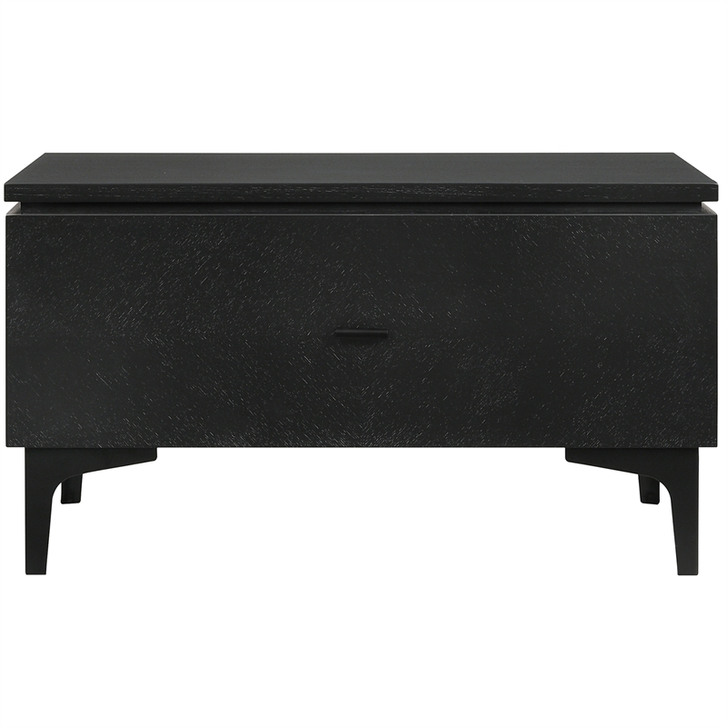 Armen Living Legend 3-Piece Fabric & Wood King Bedroom Set in Gray/Black