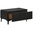 Armen Living Legend 3-Piece Fabric & Wood King Bedroom Set in Gray/Black