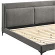 Armen Living Legend 3-Piece Fabric & Wood King Bedroom Set in Gray/Black