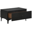 Armen Living Legend 4-Piece Fabric & Wood King Bedroom Set in Gray/Black