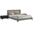 Armen Living Legend 3-Piece Fabric & Wood Queen Bedroom Set in Gray/Black