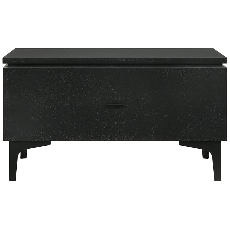 Armen Living Legend 3-Piece Fabric & Wood Queen Bedroom Set in Gray/Black