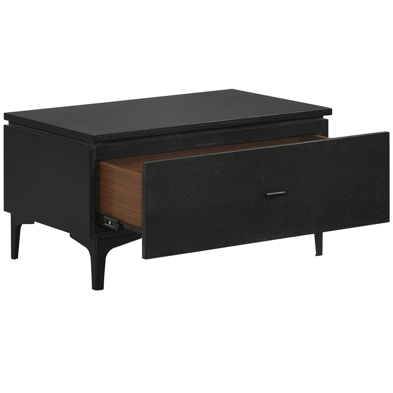 Armen Living Legend 3-Piece Fabric & Wood Queen Bedroom Set in Gray/Black